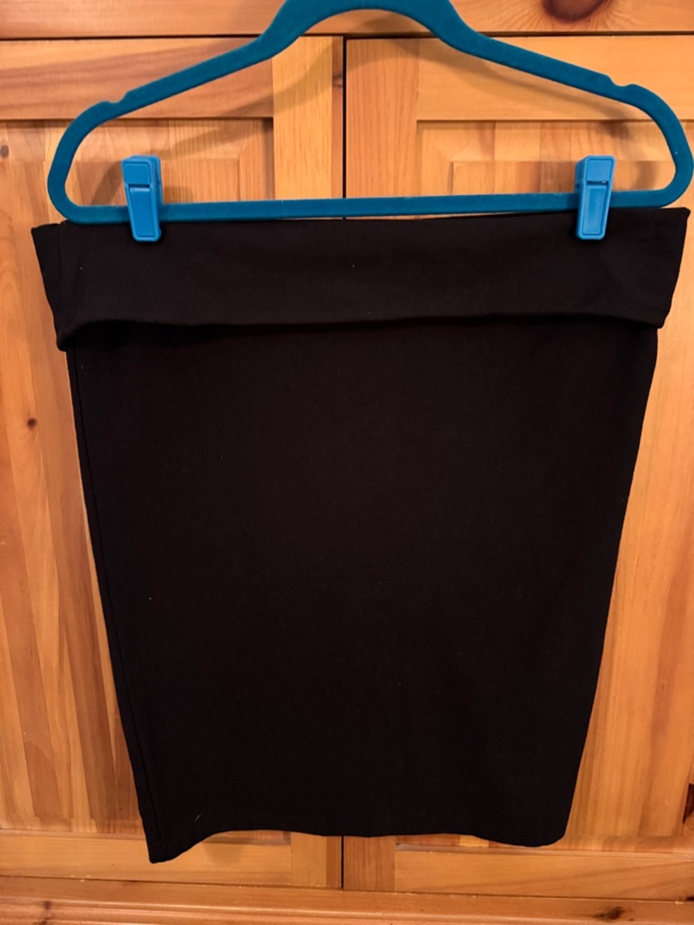 🐷 Torrid Classic Cotton Black Fold-Over Pencil Skirt - Picture 3 of 6